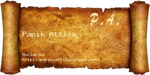Papik Attila névjegykártya