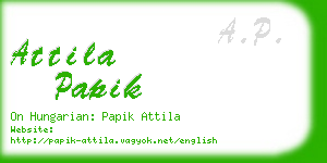 attila papik business card